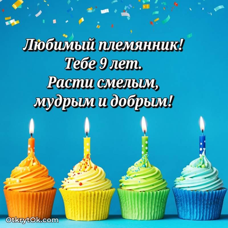 Открытка Племяннику на 9 лет