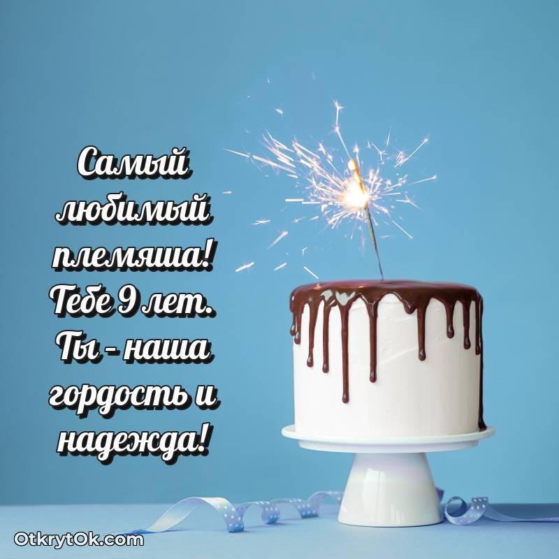 Скачать открытку Племяннику с юбилеем на 9 лет