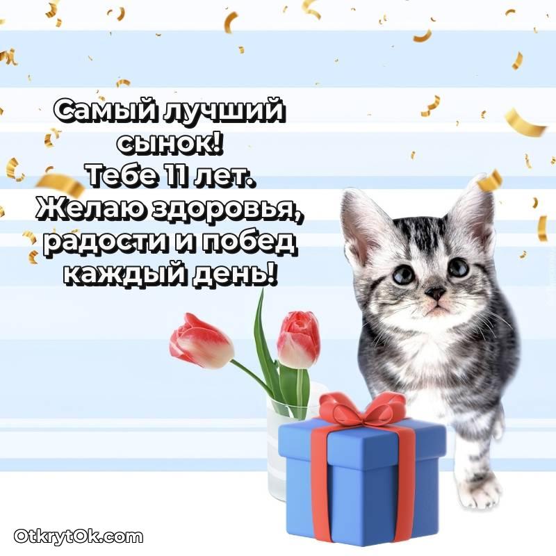 С днем рождения Сыну открытки на 11 лет